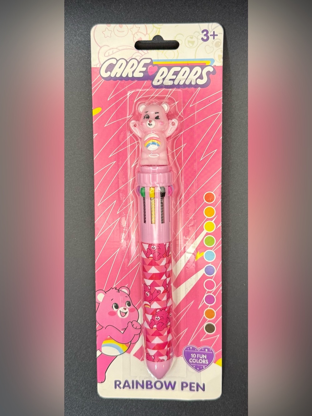 Nostalgic Care Bears Rainbow Pen w/10 Colors Brand New